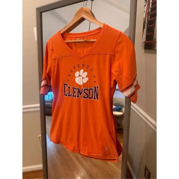 Clemson Russell Short Sleeve Shirt Large Orange - Picture 1 of 5